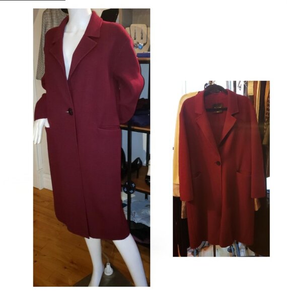 Burgundy berry wool coat medium - Picture 1 of 4